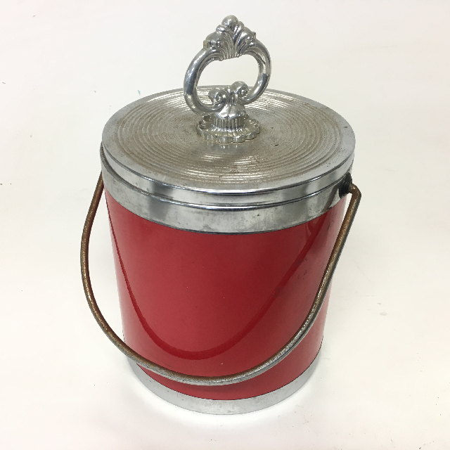 ICE BUCKET, Red w Silver Lid